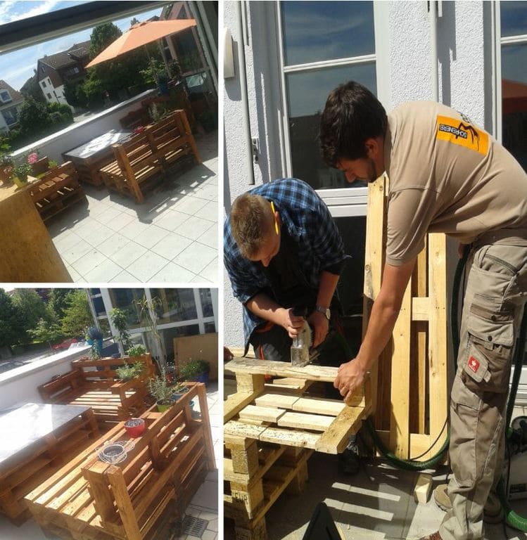 Junge Erwachsene im ZUG-Programm fertigen Möbel aus gespendeten Holzpaletten
